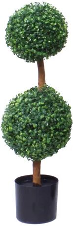 The Seasonal Aisle Artificial Boxwood Topiary in Pot Liner The Seasonal Aisle Size: 80cm H x 23cm W x 23cm D  - Size: 40cm H x 61cm W x 23cm D