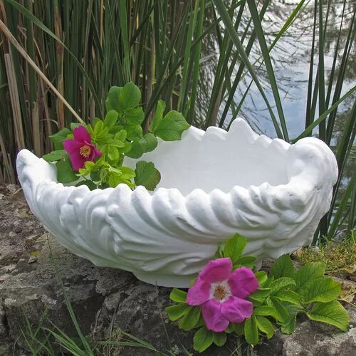 Dakota Fields Weiser Concrete Plant Pot Dakota Fields Colour: White 53cm H X 28cm W X 24cm D