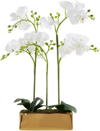 Canora Grey 15cm Artificial Flowering Plant in Pot Canora Grey Container Colour: Gold  - Size: 60cm H x 60cm W