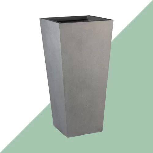 Hashtag Home Contemporary Smooth Stone Plant Pot Hashtag Home Size: 89 cm H x 43 cm W x 43 cm D, Colour: Light Grey  - Size: 91.4 cm H x 61 cm W