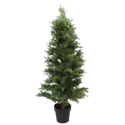 The Seasonal Aisle Artificial Cypress Topiary in Pot Liner The Seasonal Aisle Size: 130cm H x 55cm W x 55cm D  - Size: Kingsize (5')