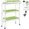 VEVOR Hydroponics Growing System, 90 Sites 10 Food-Grade PVC-U Pipes, 3 Layers Indoor Planting Kit with Water Pump, Timer, Nest Basket, Sponge, for Fruits, Vegetables, Herbs, White