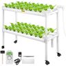 VEVOR Hydroponics Growing System, 54 Sites 6 Food-Grade PVC-U Pipes, 2 Layers Indoor Planting Kit with Water Pump, Timer, Nest Basket, Sponge for Fruits, Vegetables, Herb, White