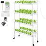 VEVOR Hydroponics Growing System, 72 Sites 8 Food-Grade PVC-U Pipes, 4 Layers Indoor Planting Kit with Water Pump, Timer, Nest Basket, Sponge, for Fruits, Vegetables, Herbs, White