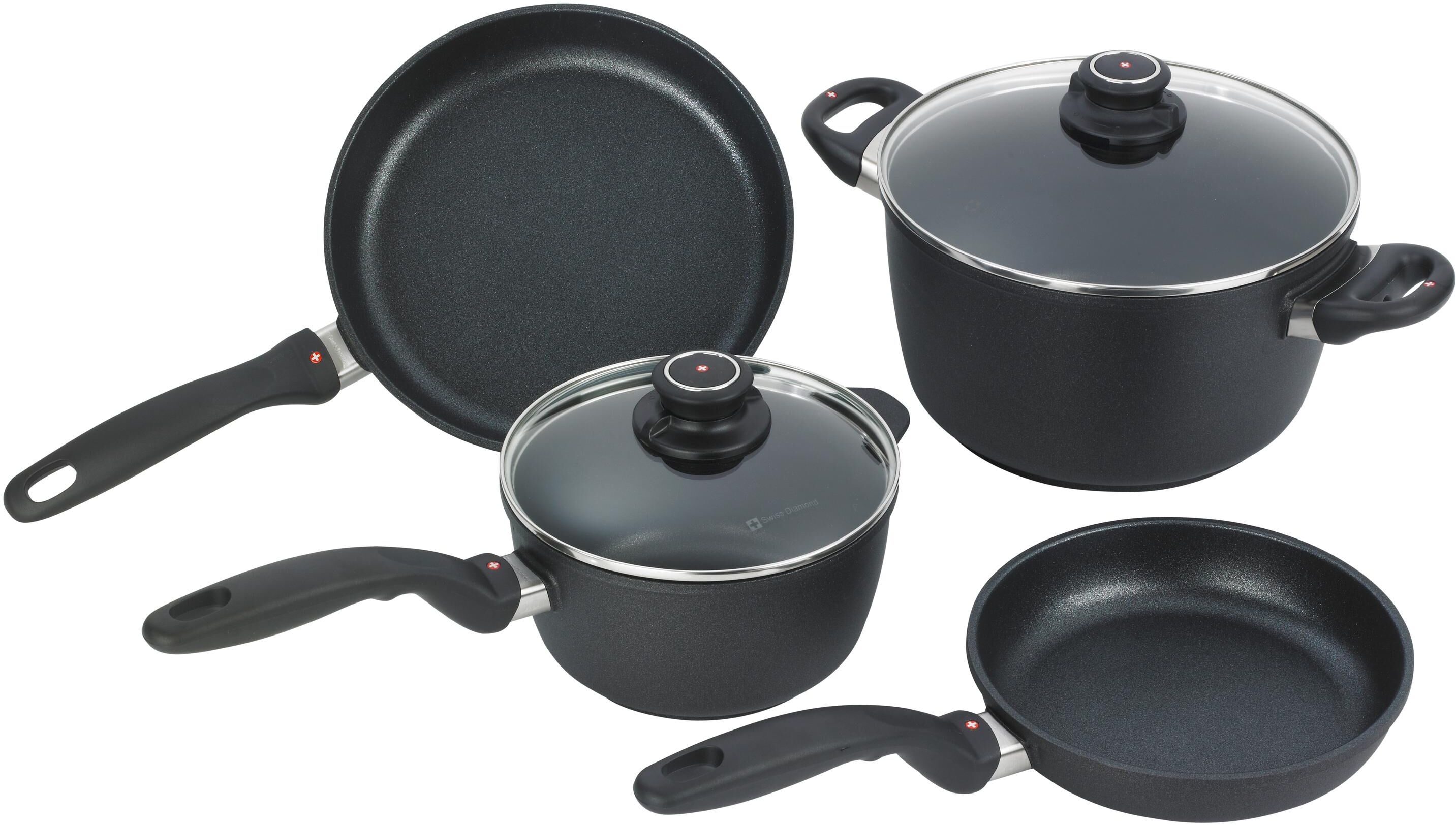 Swiss Diamond Pfannen-Set »XD 6-teilig 20 cm/24 cm«, Aluminium, (Set, 6 tlg.) schwarz