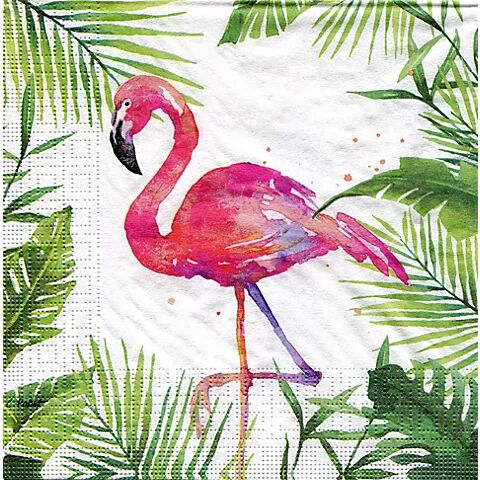 Papierservietten "Flamingo", 33 x 33 cm, 20 Stück