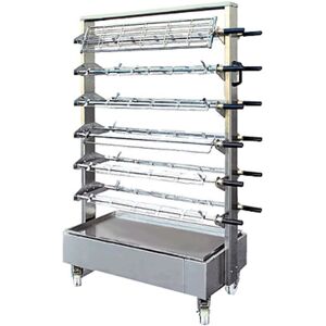 GGM Gastro - Rack a broches pour 24 broches - 1150 x 800 x 1600 mm - pour rotissoire Argent