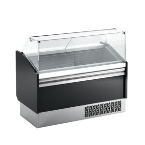 GGM Gastro - Comptoir a glace LEVI - 1620mm - Statique - pour 9+9x 5 litres bacs a glace - Noir Noir / Argent