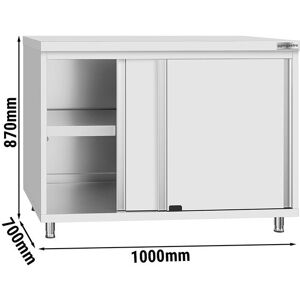 GGM Gastro - Armoire de travail en inox ECO - 1000x700mm - avec porte coulissante Argent