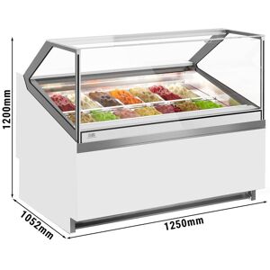 GGM Gastro - Comptoir a glace IVY - 1250mm - a air pulse - pour 14x 5 litres de bacs a glace - Blanc Blanc