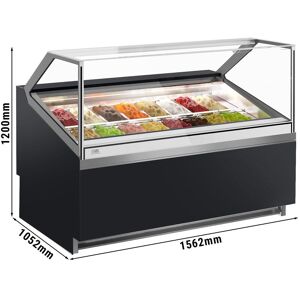 GGM Gastro - Comptoir a glace IVY - 1560mm - a air pulse - pour 16x 5 litres de bacs a glace - Noir Noir