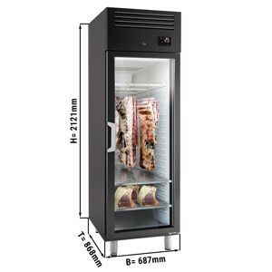 GGM Gastro - Dry Aging Armoire de maturation de la viande 0,68 m - avec 1 porte vitree - Noir Noir