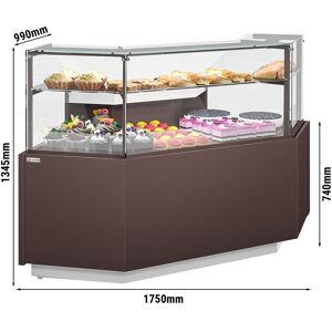 GGM Gastro - Comptoir d'angle RIGA - 1050mm - 2 etageres Marron / Blanc