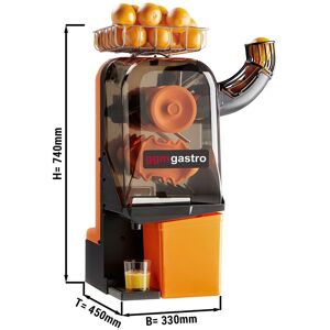 GGM Gastro - Presse-orange electrique - Orange - Alimentation manuelle en fruits - Mode de nettoyage inclus Noir / Orange