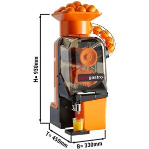 GGM Gastro - Presse-orange electrique - Orange - Alimentation automatique en fruits - Robinet de vidange reglable inclus Noir / Orange