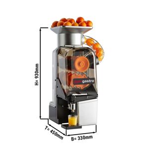 GGM Gastro - Presse-oranges electrique - Argent - Alimentation automatique en fruits - Robinet de vidange reglable inclus Noir / Gris / Orange
