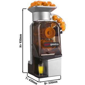 GGM Gastro - Presse-orange electrique - Argent - Alimentation automatique en fruits - Mode de nettoyage inclus Noir / Gris / Orange