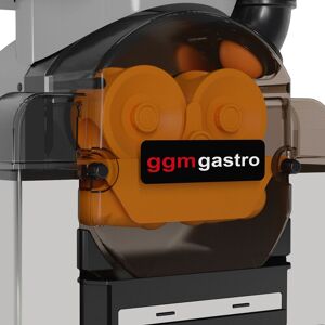 GGM Gastro - Presse-orange electrique - Argent - Bouton Push & Jus - Alimentation manuelle en fruits - Mode de nettoyage inclus Noir / Orange