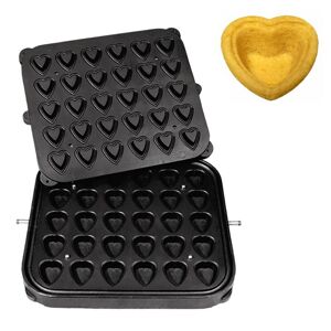 GGM Gastro - Plaques pour machine a tartelettes TMPIC - Forme tartelette : C?ur - 51x46mm Noir