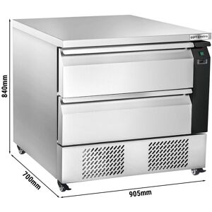 GGM Gastro - Meuble bas refrigere +2 ~ +8 °C - 905mm - 2 tiroirs - 4x GN 1/1