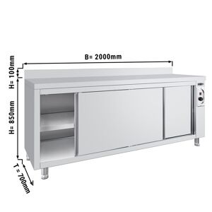 GGM Gastro - Armoire chauffante ECO - 2000x700mm - avec rebord Argent