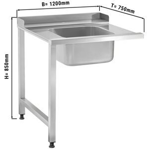 GGM Gastro - Table d'alimentation - Montage a gauche - 1200mm