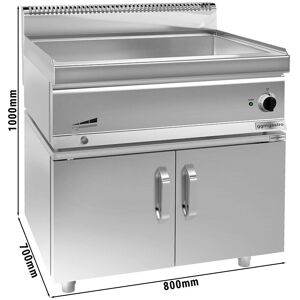 GGM Gastro - Bain-marie electrique - 2,4 kW - 2x GN 1/1 ou 4x GN 1/2 - incl. soubassement avec 2 portes Argent