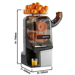 GGM Gastro - Presse-orange electrique - Argent - Alimentation manuelle en fruits - Mode de nettoyage inclus Noir / Gris / Orange