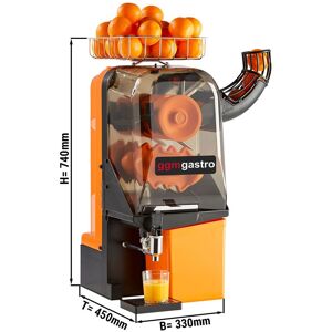 GGM Gastro - Presse-orange electrique - Orange - Alimentation manuelle en fruits - Robinet de vidange & Mode de nettoyage inclus Noir / Orange