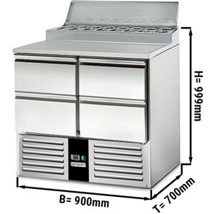 GGM GASTRO - Table de préparation Mini PREMIUM - 900mm - pour 5x GN 1/6 - 4 tiroirs