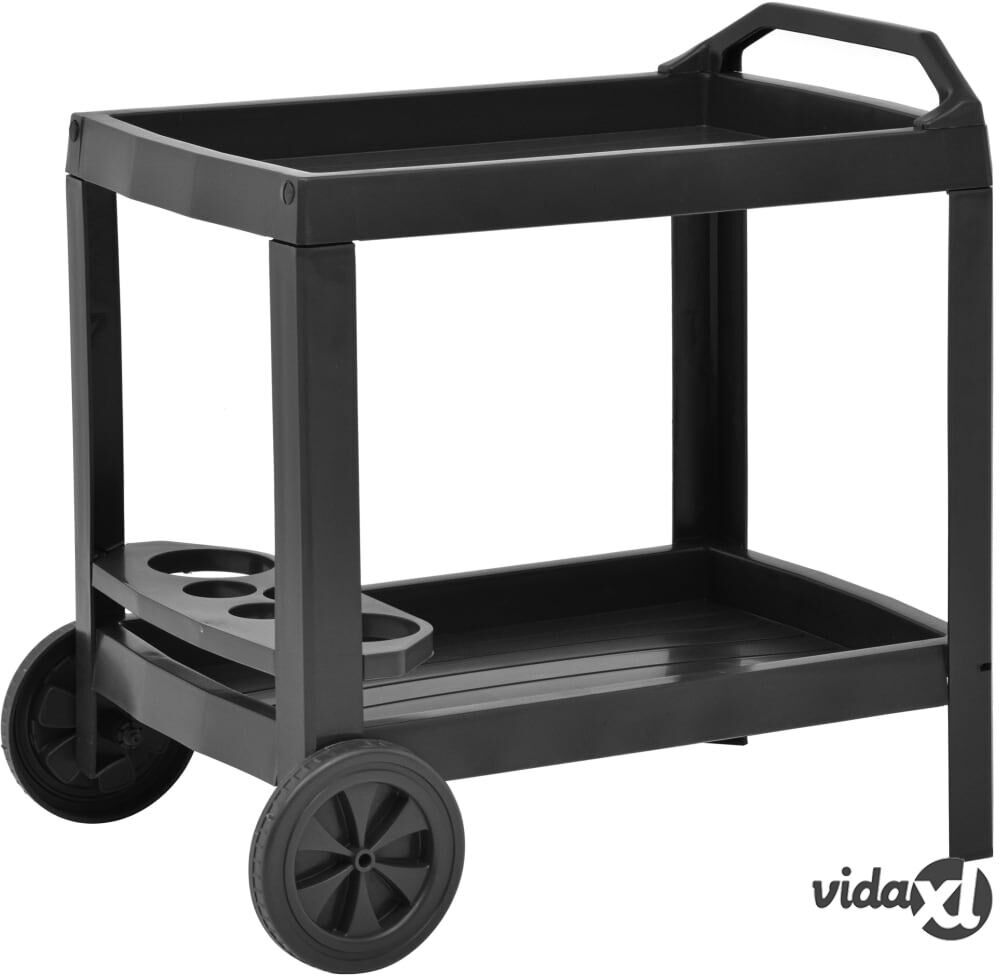 vidaXL Beverage Cart Anthracite 69x53x72 cm Plastic