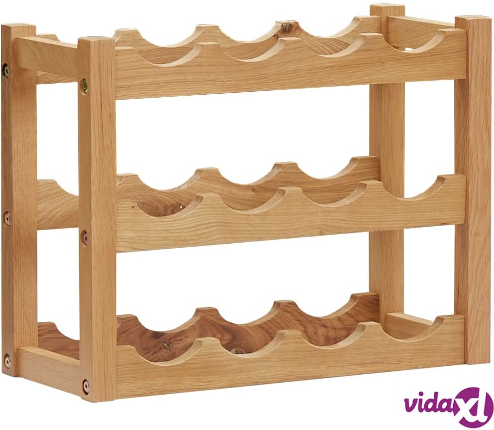 vidaXL Wine Rack for 12 Bottles 47x21x36 cm Solid Oak Wood