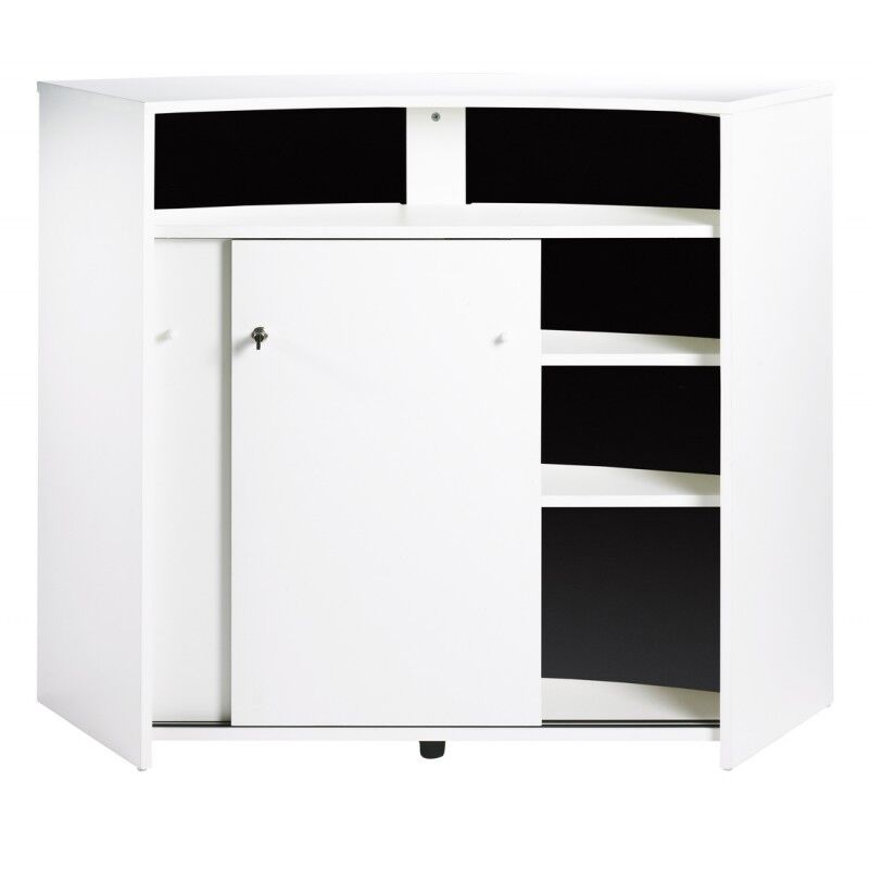 Simmob Comptoir d'Acceuil 2 Portes 135 cm Face Noire