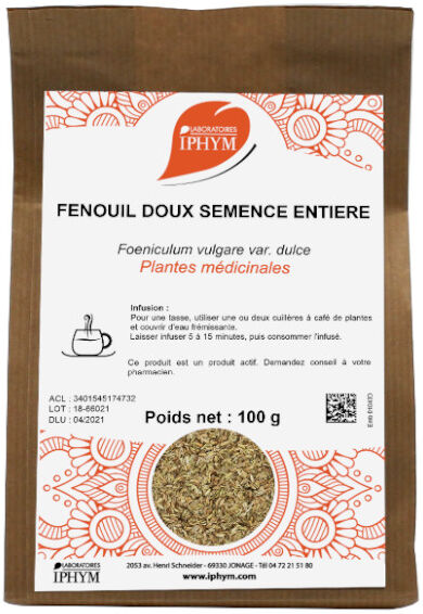 Iphym Vrac Fenouil Doux Semence Entière 100g