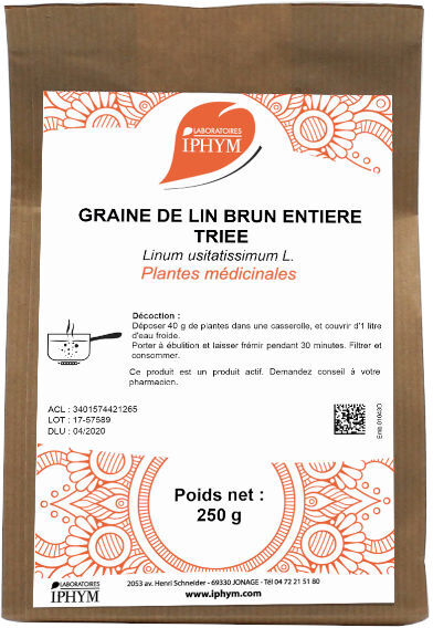 Iphym Vrac Lin Brun Graine Entière Triée 250g