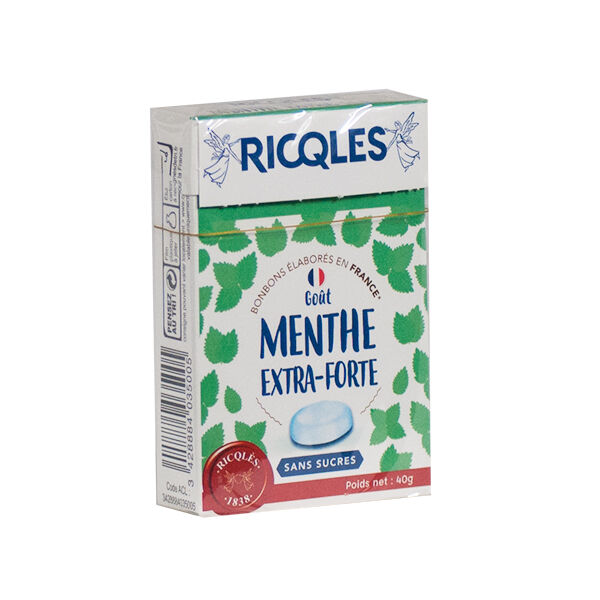 Ricqles Bonbons Menthe sans Sucres 40g