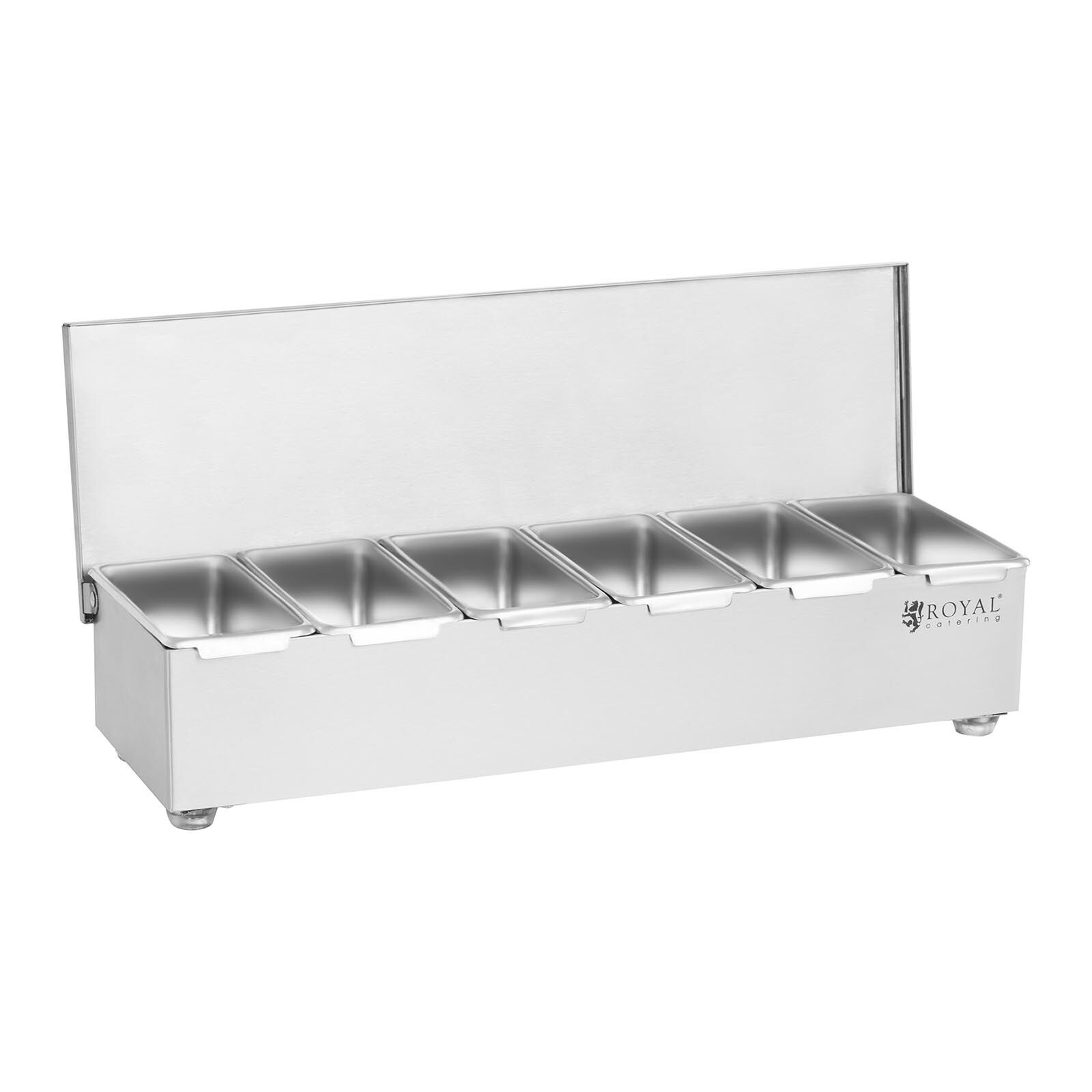 Royal Catering Présentoir à récipients - inox - 6 x 450 ml RCCBS 6