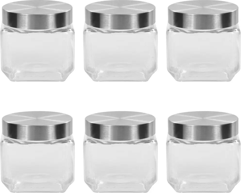 vidaXL Pots de conservation avec couvercle argenté 6 pcs 800 ml