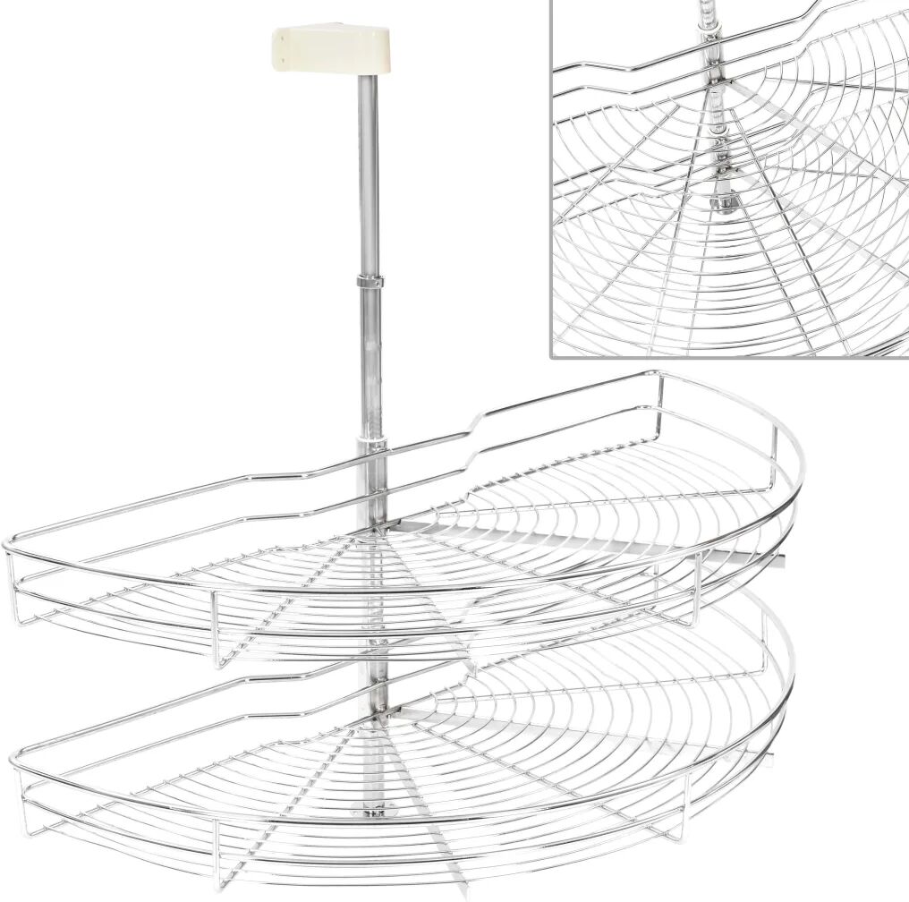vidaXL Panier à 2 niveaux métallique de cuisine 180 degrés 85x44x80 cm