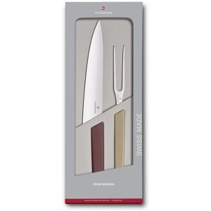 Victorinox Tranchierbesteck »Tranchier-Set Swiss Modern 2-teilig«, (2 tlg.) beige/rot/silberfarben