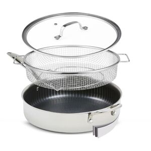 MediaShop Bratpfanne »Titan Pan«, Edelstahl, (Set, 4 tlg.),... silberfarben/schwarz