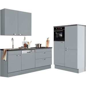 OPTIFIT Küchenzeile »Cara«, mit Vollauszügen und Soft-Close-Funktion, Breite... Küche: grau/grau + Korpus: grau + Arbeitsplatte: Granit schwarz