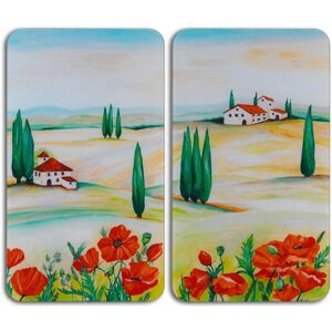 WENKO Herd-Abdeckplatte »Toscana«, (Set, 2 tlg.), aus gehärtetem Glas von WENKO bunt