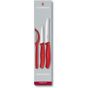 Victorinox Gemüsemesser, (3 tlg.) rot/edelstahlfarben