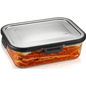 GEFU Lunchbox »MILO«, (1 tlg.), gelaserter QR Code zur Vorratskontrolle per... transparent/silberfarben/schwarz