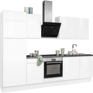OPTIFIT Küchenzeile »Avio«, 38 mm starker Arbeitsplatte und... Küche: weiss Hochglanz/granit schwarz + Korpus: granit + Arbeitsplatte: granit
