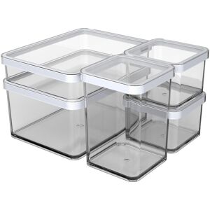 ROTHO Vorratsdose »Set Premium 5 tlg. LOFT«, (5 tlg.) Transparent, weiss Größe