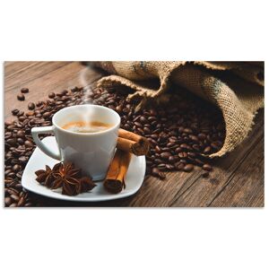Artland Küchenrückwand »Kaffeetasse Leinensack mit Kaffeebohnen«, (1 tlg.),... braun Größe