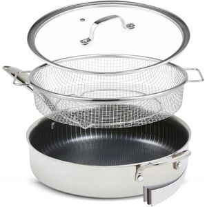 MediaShop Bratpfanne »Titan Pan«, Edelstahl, (Set, 4 tlg.),... silberfarben/schwarz Größe