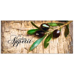 Artland Küchenrückwand »Oliven Guten Appetit«, (1 tlg.), Alu Spritzschutz mit... braun Größe